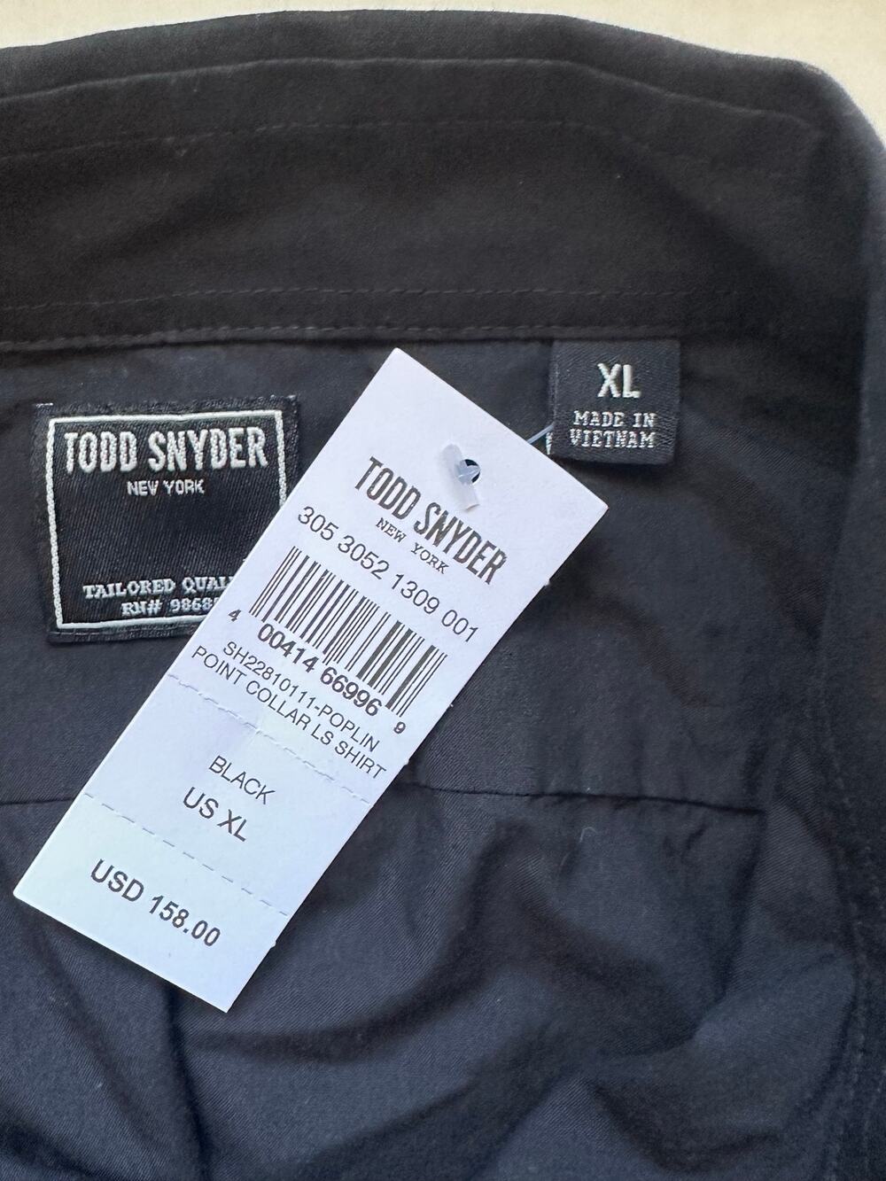 NWT Todd Snyder Slim Fit Cotton Poplin Point Collar - Size XL
